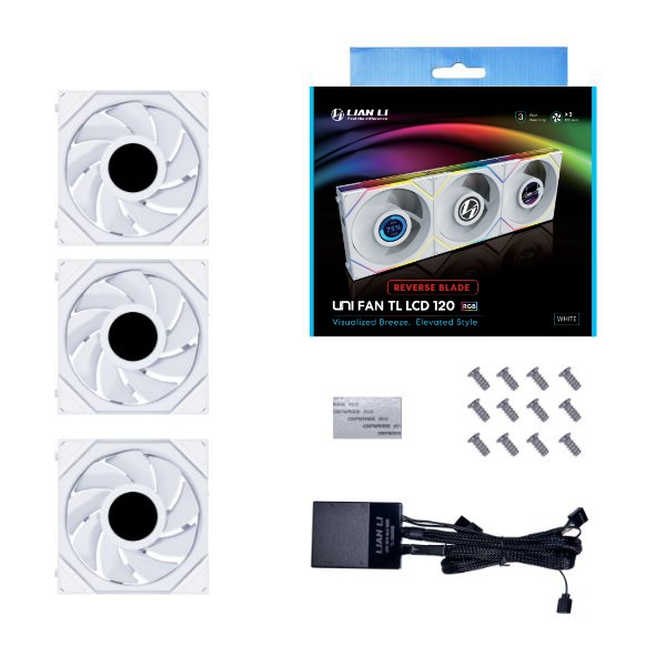 聯力 UNI FAN TL LCD 120 反向扇(白)(三顆裝)
