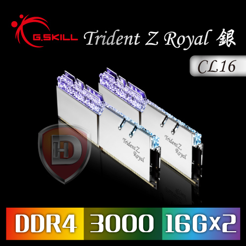 皇家戟DDR4-3000 16G*2 CL16(銀)