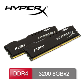 金士頓 8GB*2 DDR4-3200 HyperX FURY(黑)