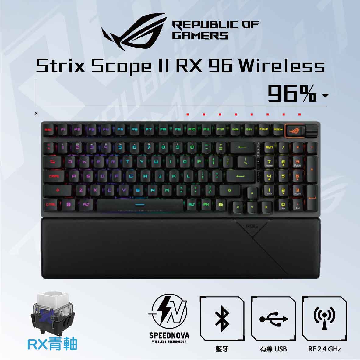 華碩 ROG Strix Scope II 96 RX Wireless PBT