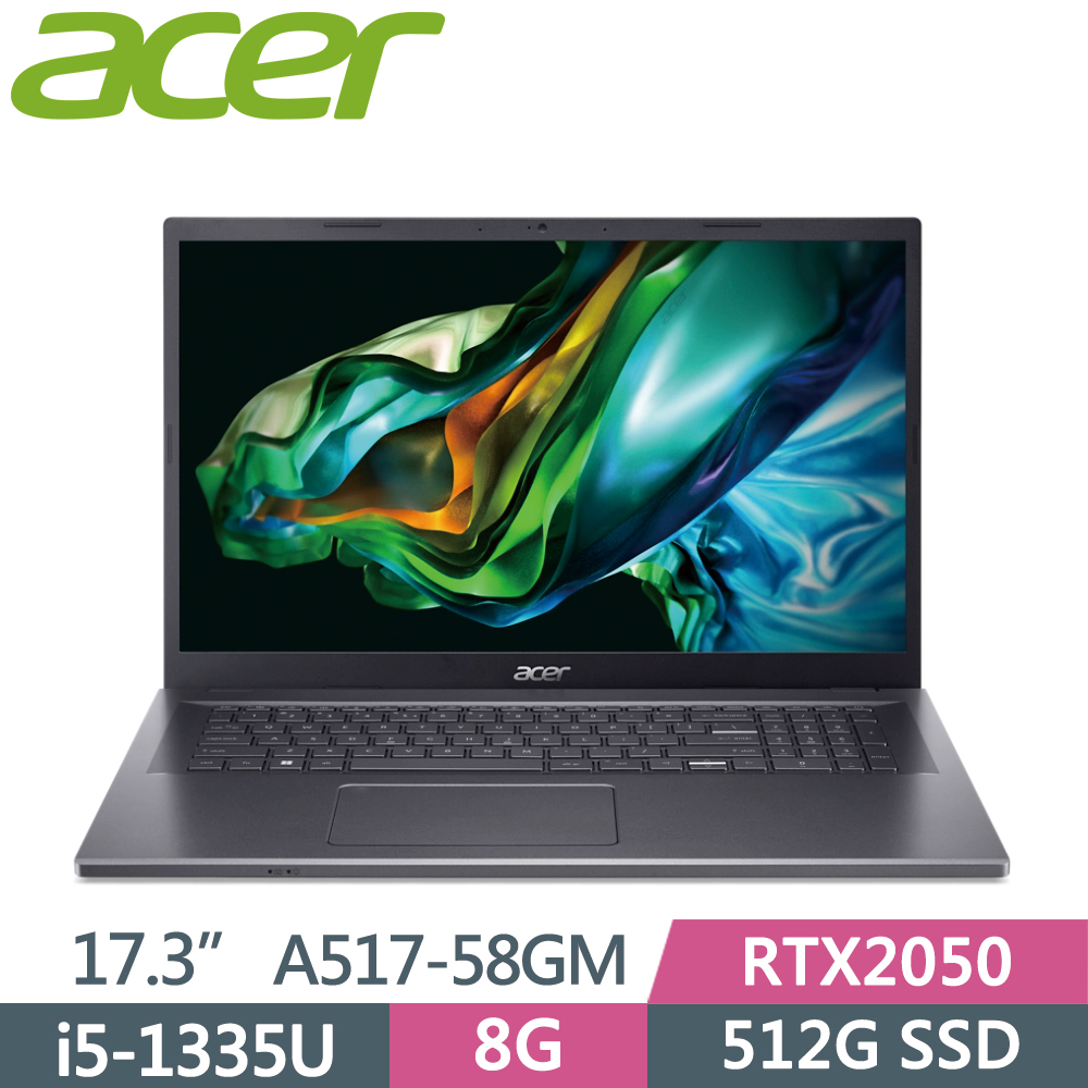 Acer A517-58GM-59BB〈灰〉