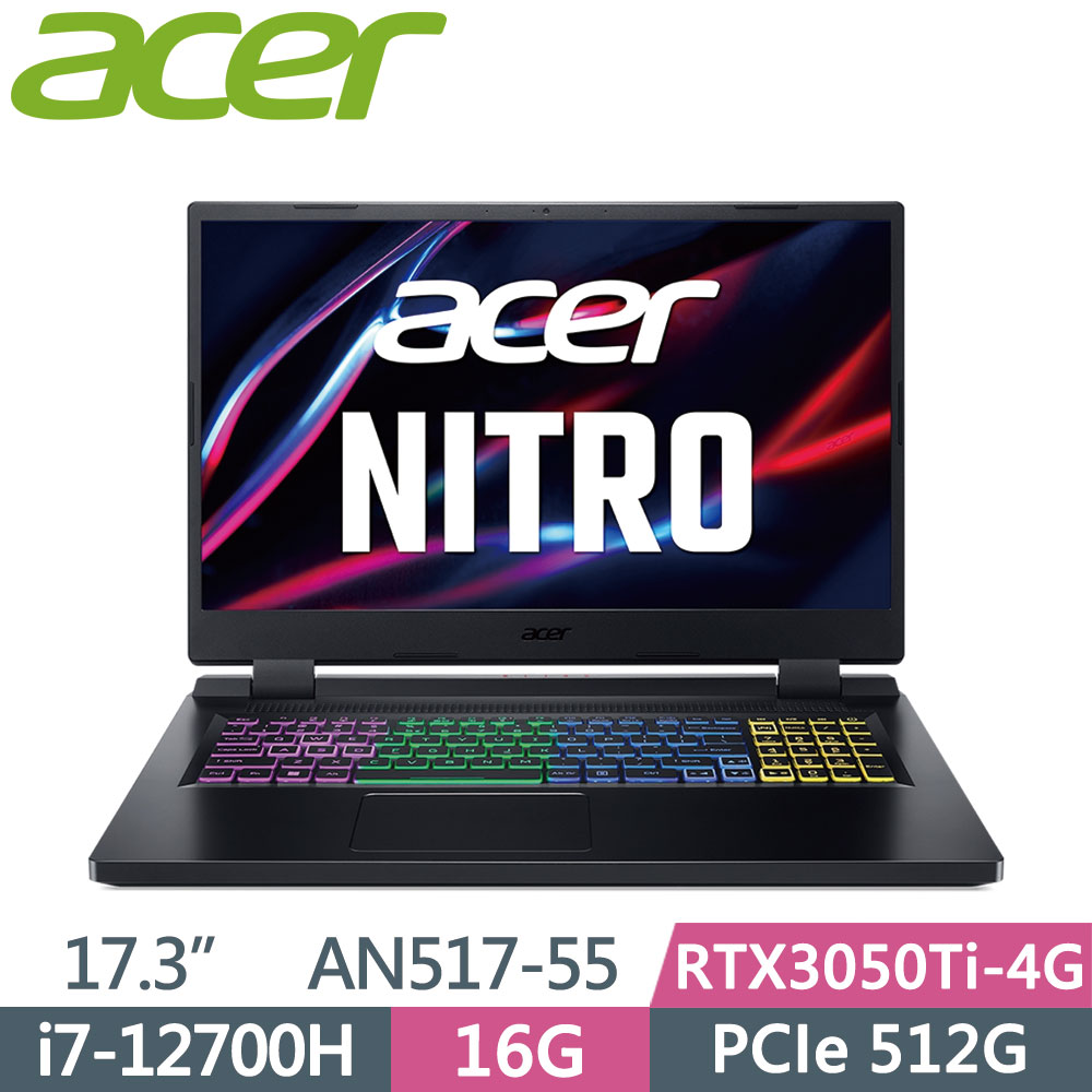 Acer AN517-55-74L0〈黑〉
