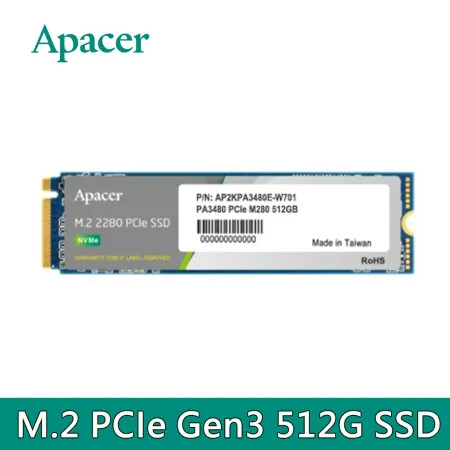 Apacer 宇瞻 PP3480 M.2 PCIe 512GB