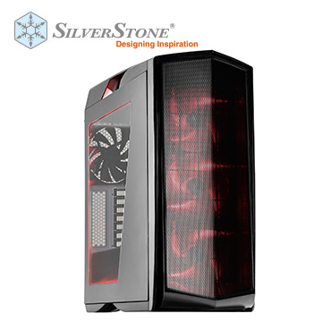 銀欣 PM01 黑+紅光+透側版 顯卡長41/CPU高18/ATX