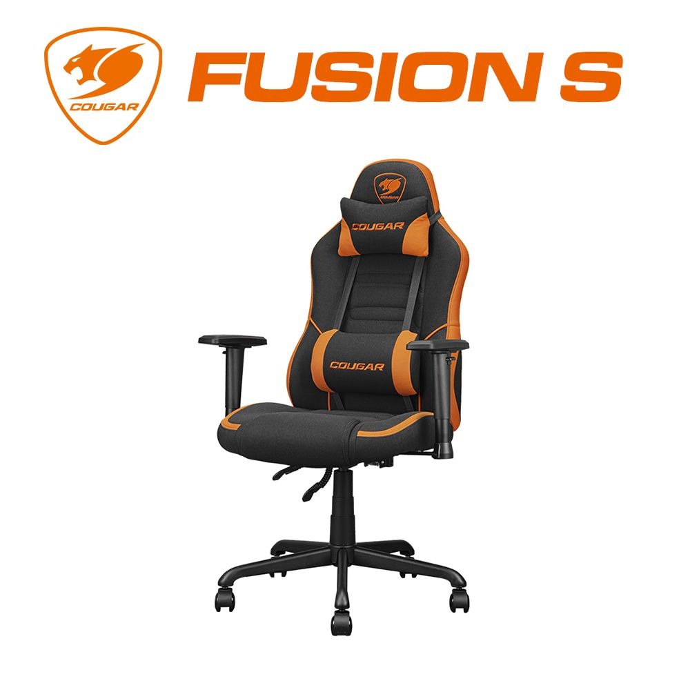 【COUGAR 美洲獅】FUSION SF （黑橘 布料）電競椅