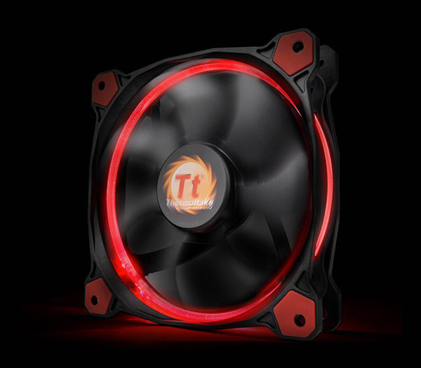 曜越 Riing 12公分LED高風壓水冷排風扇(紅)