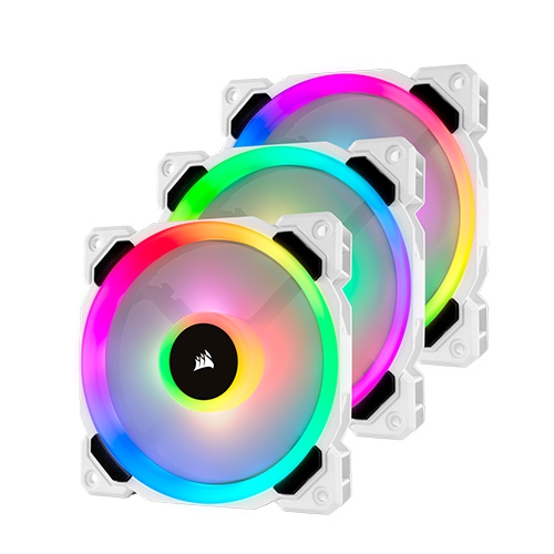 海盜船 LL120 RGB (白)/雙光環RGB/PWM/三顆裝/內含控制器