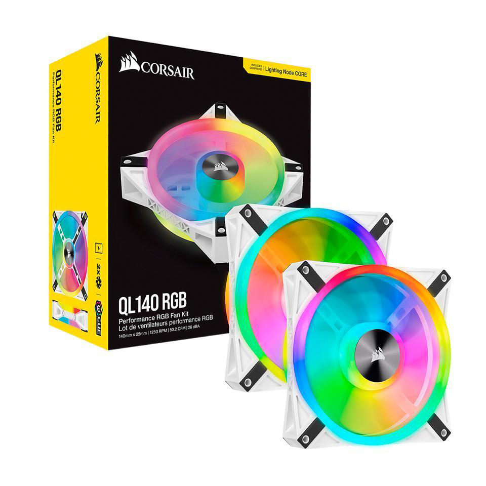 海盜船 QL140 RGB 白風扇/PWM/雙顆裝