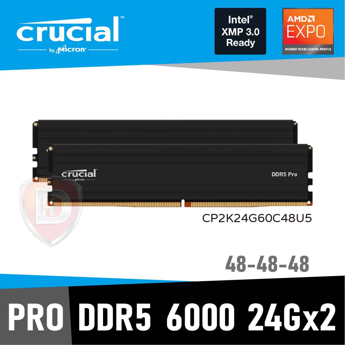美光Micron Crucial Pro 24G*2 DDR5 6000