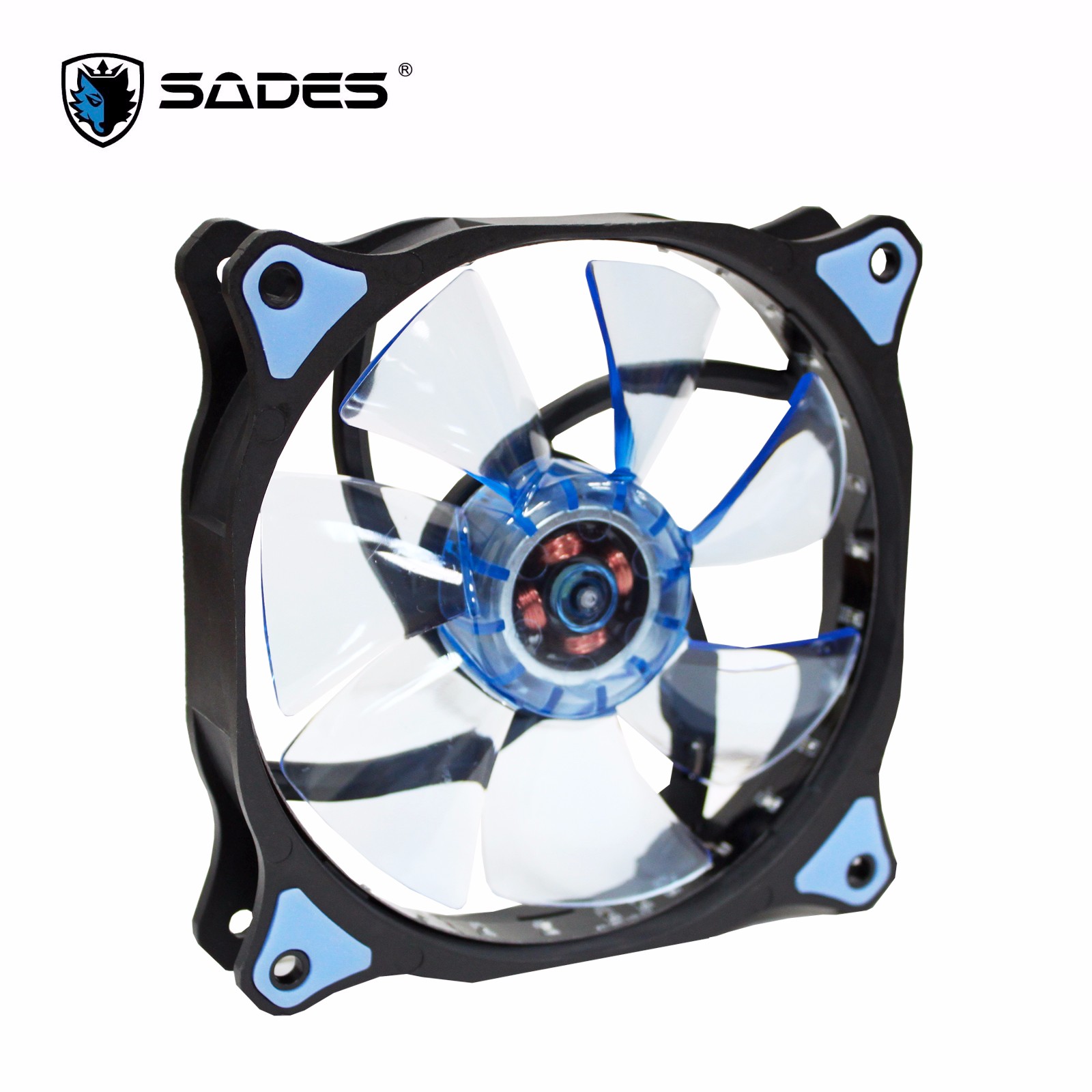 SADES Scarab 聖甲蟲魔扇 TURBO 12CM LED風扇 (藍)