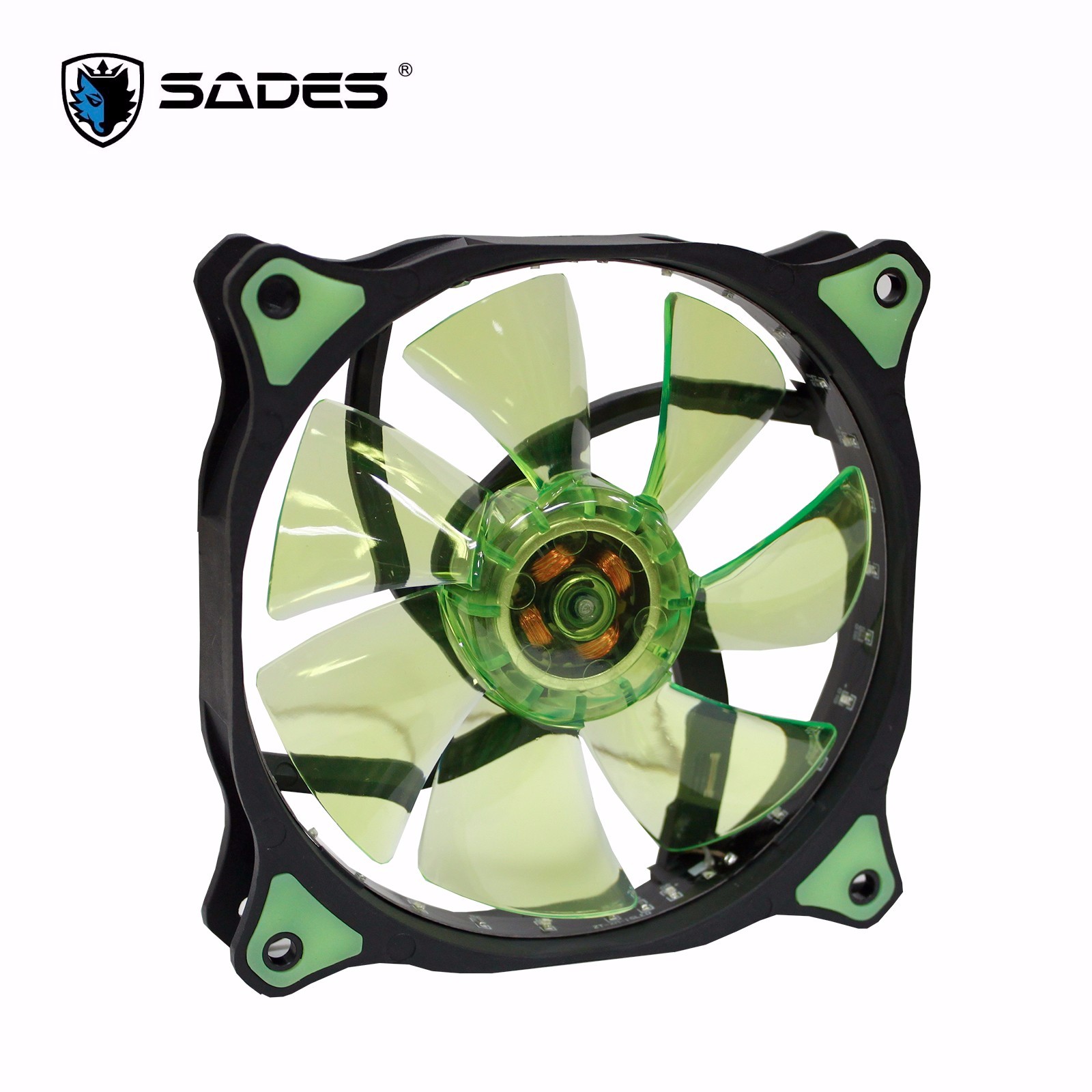 SADES Scarab 聖甲蟲魔扇 TURBO 12CM LED風扇(綠)