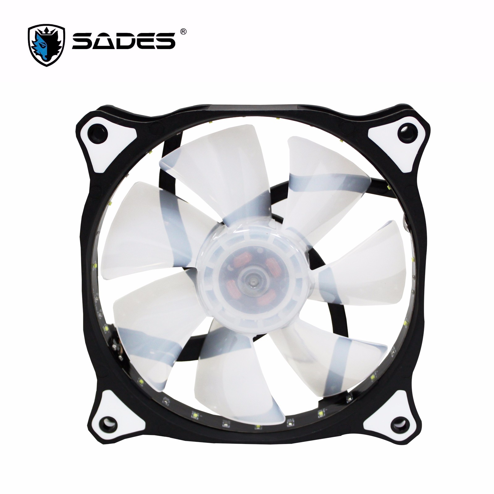 SADES Scarab 聖甲蟲魔扇 TURBO 12CM LED風扇 (白)