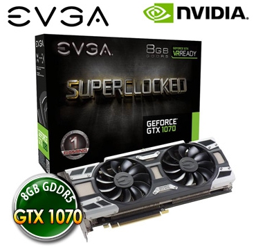 艾維克EVGA GTX1070 8GB FTW BP 2BIOS ACX3.0 