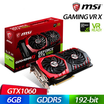 微星 GeForce GTX 1060 Gaming VR X 6G 顯示卡