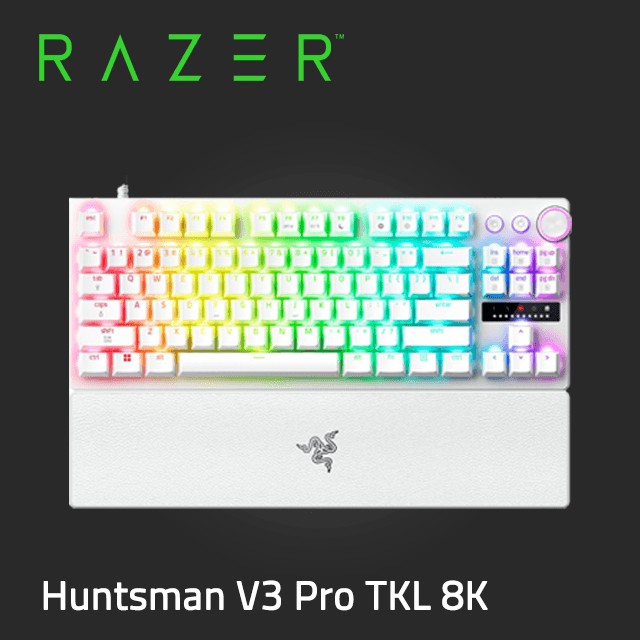 ｛Razer Huntsman V3 Pro TKL 8K｝機械式鍵盤(白)/有