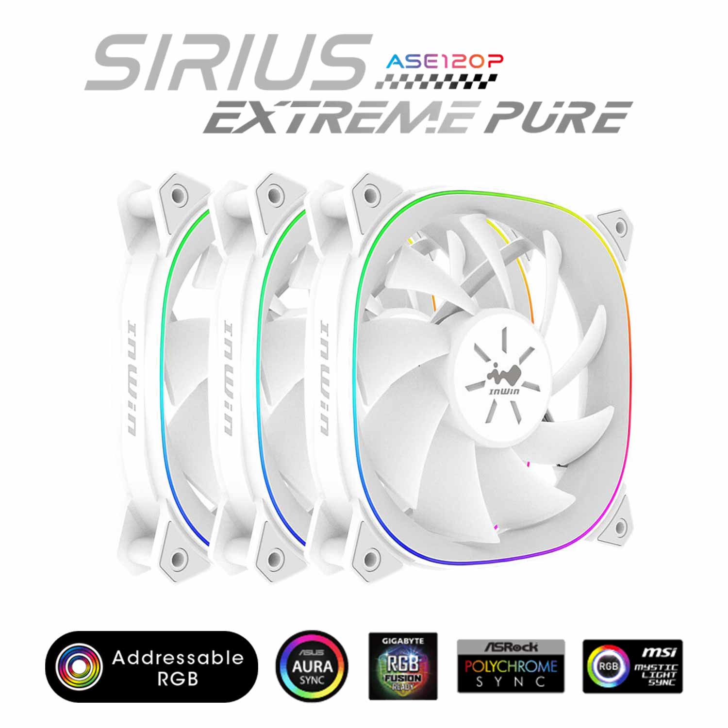 迎廣Sirius Extreme Pure ARGB 12cm 風扇 白 三顆裝