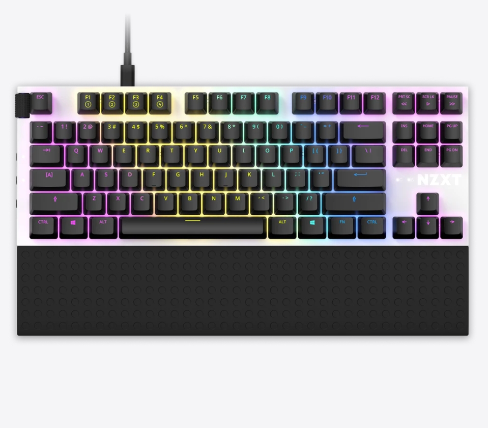 NZXT 恩傑 Function TKL 80% 模組化靜音機械鍵盤 白