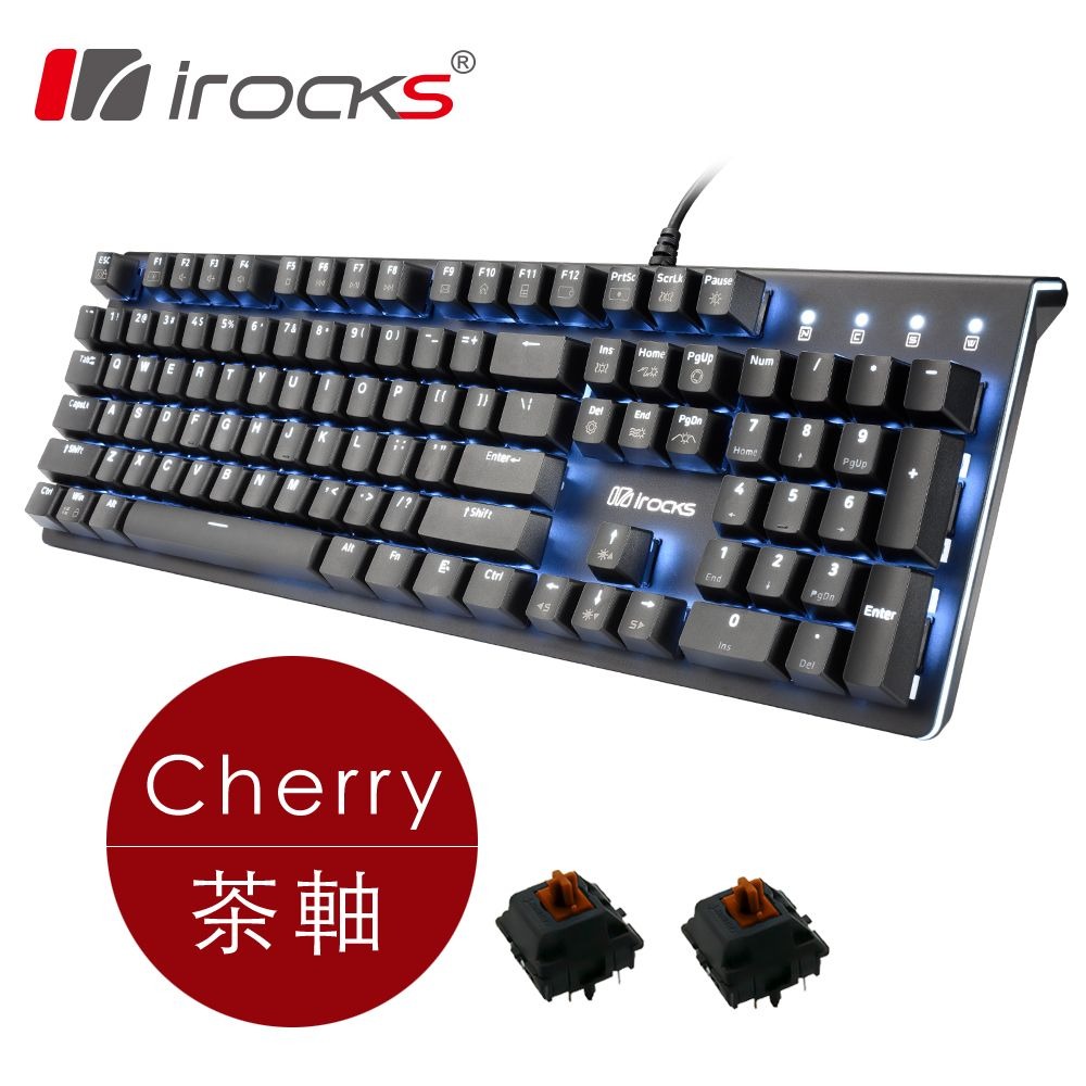irocks K75Ms 機械式鍵盤（黑）/有線/茶軸