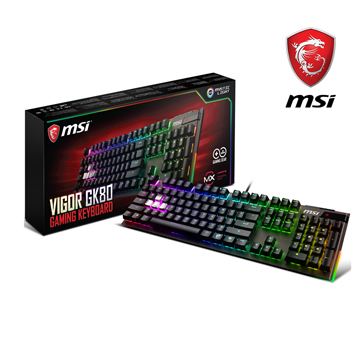 微星 Vigor GK80 MX RGB機械電競鍵盤(紅軸)