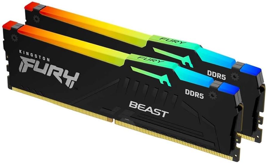 金士頓 32GB*2 DDR5-5600/CL36(獸獵者RGB)黑