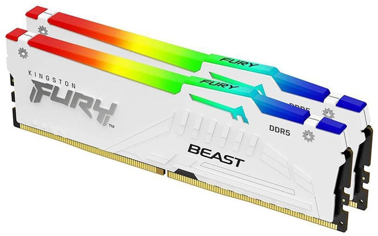 金士頓 32GB*2 DDR5-5600/CL36(獸獵者RGB)白