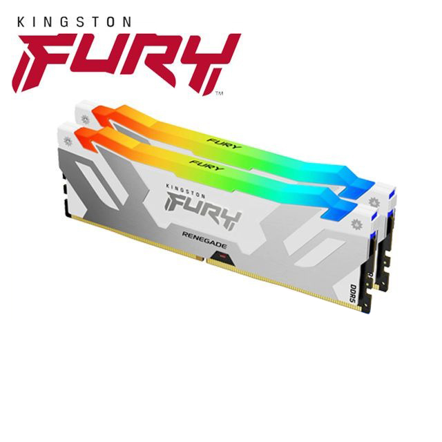金士頓 16GB*2 DDR5-7200 FURY Renegade RGB銀白