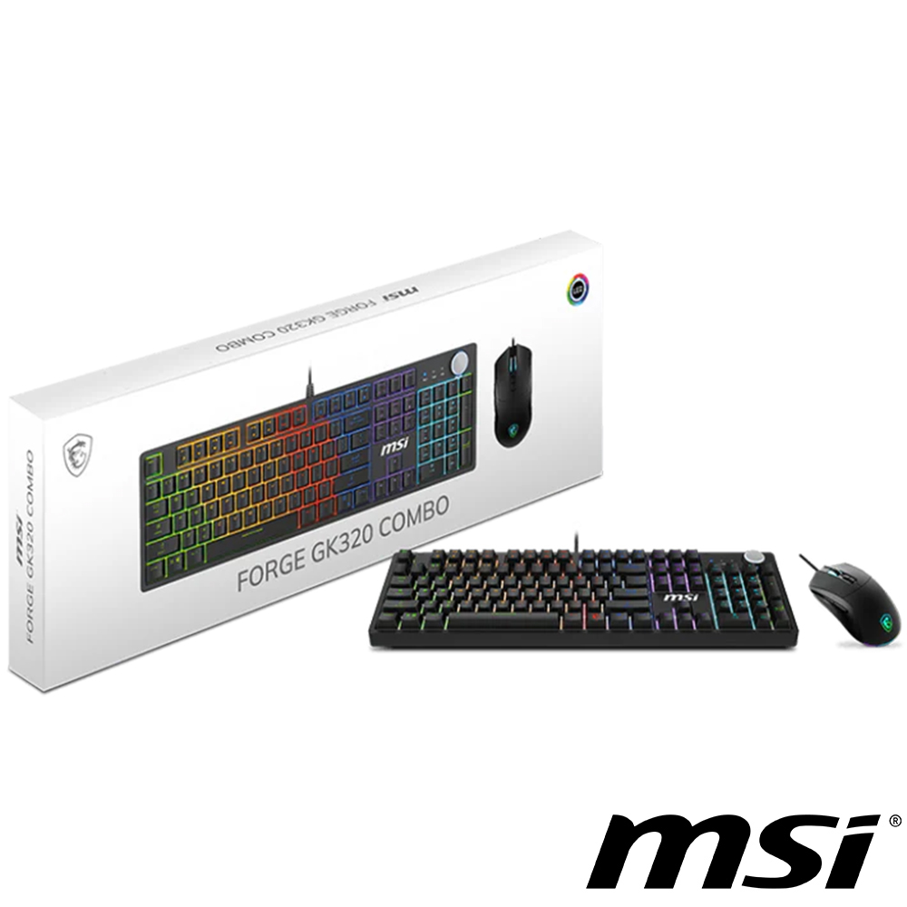 微星 Forge Gk320 Combo Tc 鍵鼠組(鍵盤/有線/中文/紅軸)