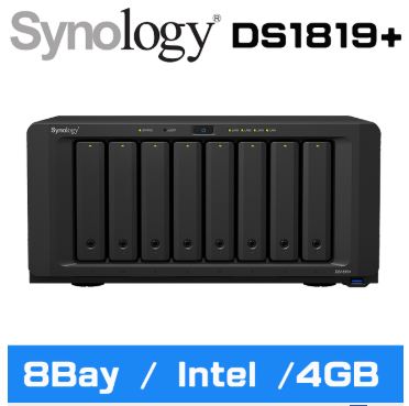 Synology DS1819+(4G)【8Bay】四核 Atom C3538(