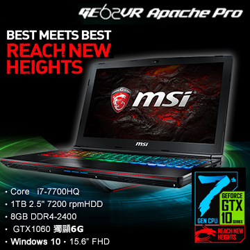 msi微星GE62VR 7RF-625TW