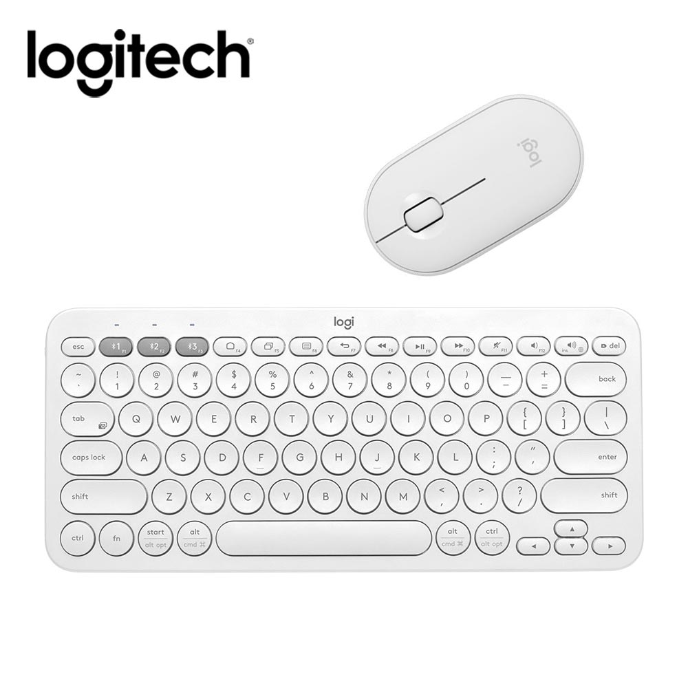 羅技 K380跨平台藍牙鍵盤(珍珠白)+羅技 M350 無線光學滑鼠