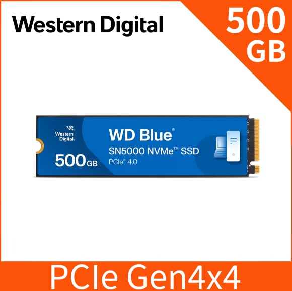 WD 藍標 SN5000 500GB/Gen4 PCIe 4.0/讀:5000/