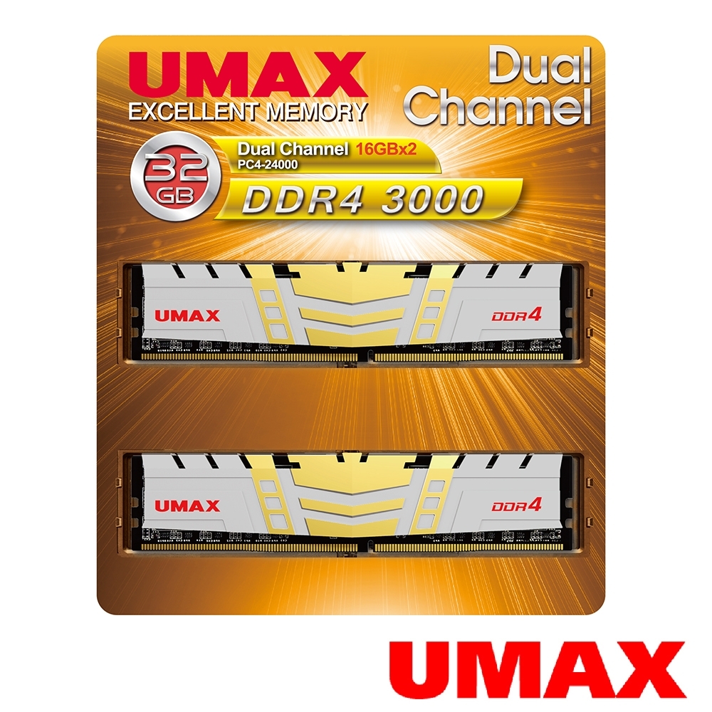 UMAX 16GB*2 DDR4-3000含散熱片