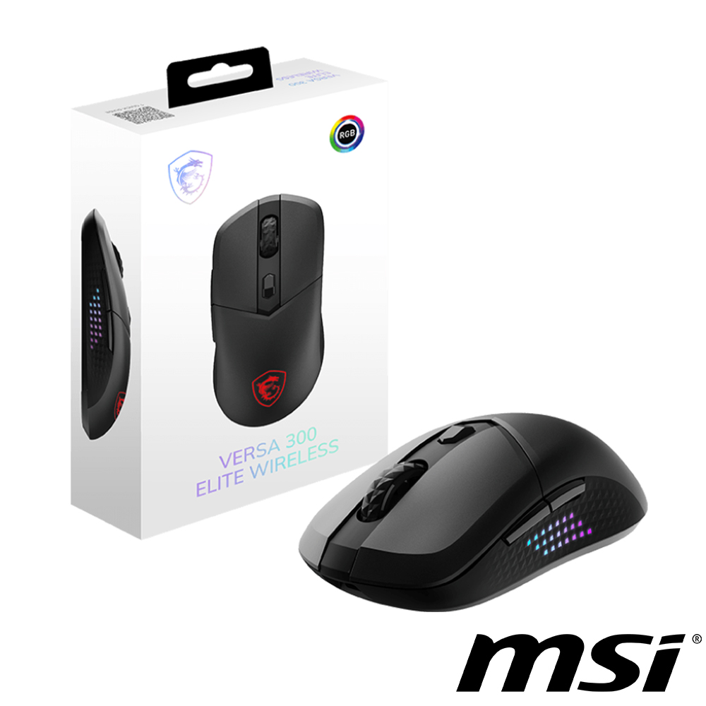 ｛微星 Versa 300 Elite Wireless｝ 三模無線電競滑鼠/有
