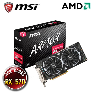MSI微星 Radeon RX 570 ARMOR 4G OC 顯示卡