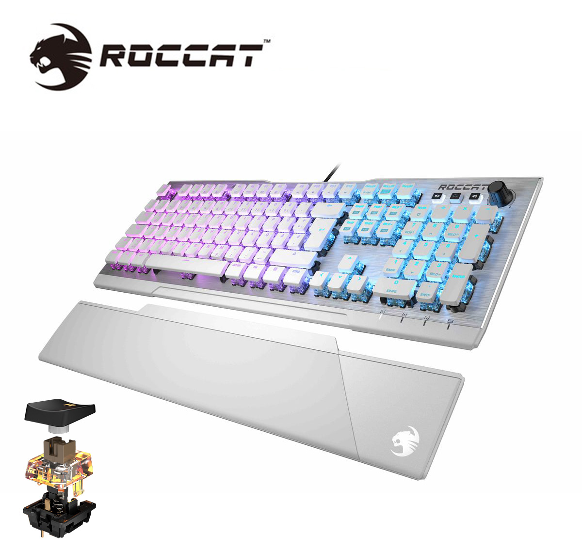 ROCCAT Vulcan 120 AIMO 機械式鍵盤(銀)