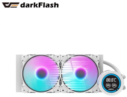 darkFlash Nebula DN240D 白 水冷/數位監控顯示/鏈扣串接