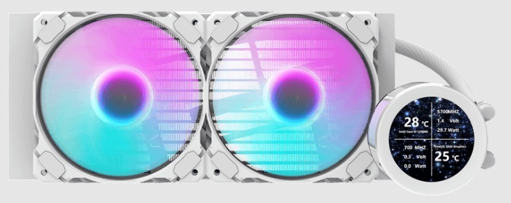darkFlash Nebula DN240S LCD 白 水冷/2.1吋液晶/