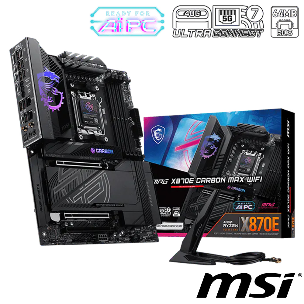 微星 MPG X870E CARBON MAX WIFI｝ATX/5G+2.5G