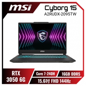 微星 Cyborg 15 Core 7-240H/RTX3050/16G/512G/15吋 黑｛A2RUDX-2095TW｝, $33999 ◆ ★ 熱賣