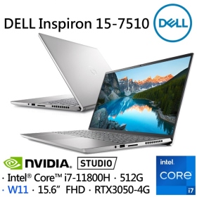 DELL 15-7510-R1748STW11〈白金銀〉i7-11800H/16G/512G/RTX3050-