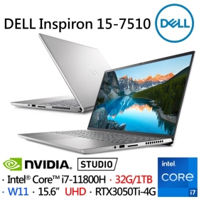 DELL 15-7510-R2848STW11〈白金銀〉i7-11800H/32G/1TB/RTX3050Ti