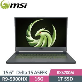 MSI Delta 15 A5EFK【012TW】(R9-5900HX/16G/1T/RX 6700M 10GB/2