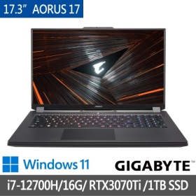 技嘉 AORUS 17 XE4-73TW514SH(黑)(i7-12700H/16G/1T/RTX3070Ti/360Hz)