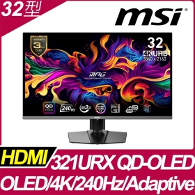 MSI MPG 321URX QD-OLED〈2H1P1C/OLED/240Hz/HDR400/HDMI 2.1〉