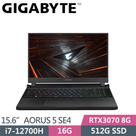技嘉 AORUS 5 SE4-73TW213SH(黑)(i7-12700H/16G/512G/RTX3070 8G)144Hz