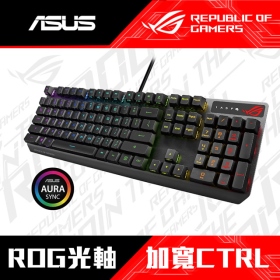 華碩 ROG STRIX SCOPE RX 機械式電競鍵盤/有線/光軸(紅)/中文/Rgb/鋁合金