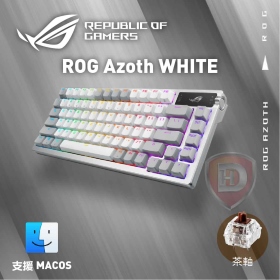 華碩 ROG Azoth 機械式鍵盤（白色）/有線-無線-藍牙/ROG NX插拔茶軸/中文/75%/OLED顯示器