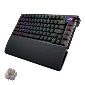 華碩 ROG Azoth Extreme 旗艦客製鍵盤/有線8K-無線-藍芽/中文/Snow軸(雪軸)/全彩OLED觸控螢幕/碳纖維定位版