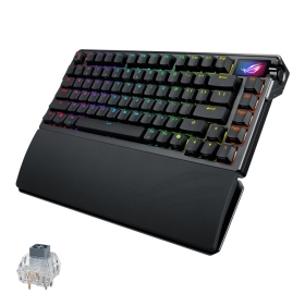 華碩 ROG Azoth Extreme 旗艦客製鍵盤/有線8K-無線-藍芽/中文/Storm軸(風暴軸)/全彩OLED觸控螢幕/碳纖維定位版