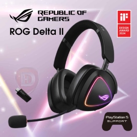 華碩 ROG Delta II 無線三模電競耳機/有線2.4G藍芽/鍍鈦單體/Dual Flow技術/110Hrs超長續航/Rgb